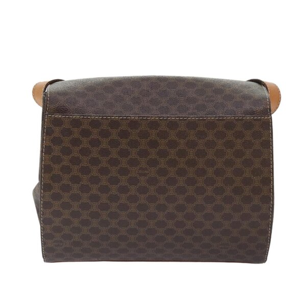 CELINE Macadam Canvas Shoulder Bag PVC Leather Brown Auth 89824 - Picture 3 of 16